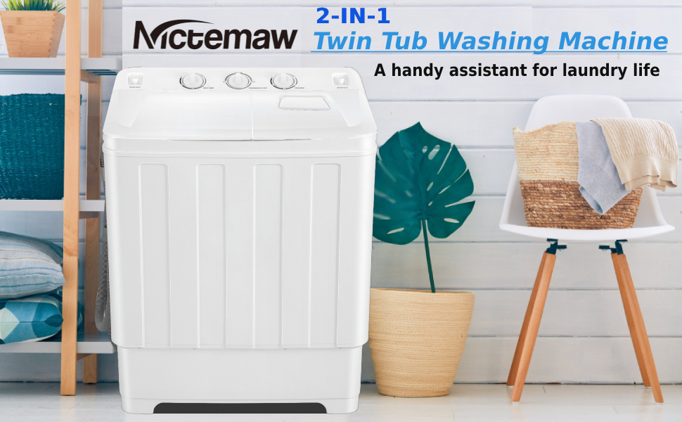 Nictemaw Portable Washing Machine 30Lbs Capacity Washer and Dryer Combo