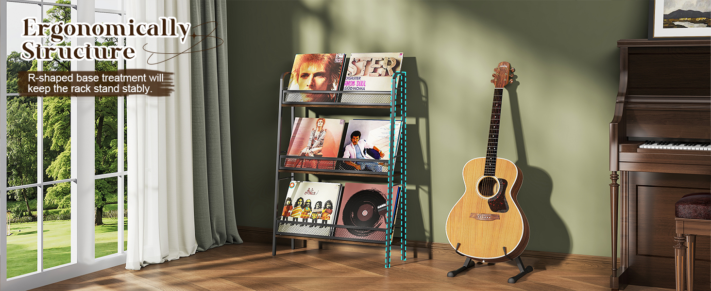 Vinyl Record Storage Holder Large Capacity 3Tier LP