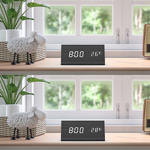 wooden digital alarm clock desk clock