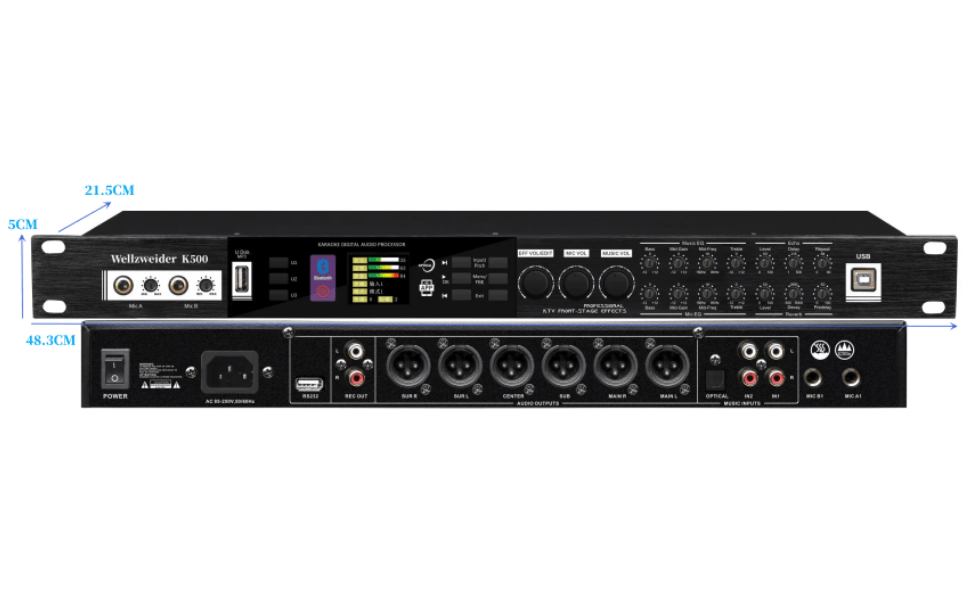 Amazon.com: Professional Karaoke Audio Processor, with Equalizer ...