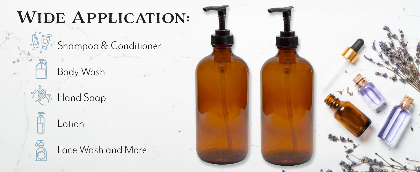 Graphic that shows the wide application of bottles (lotions, shampoos, soaps, etc.)