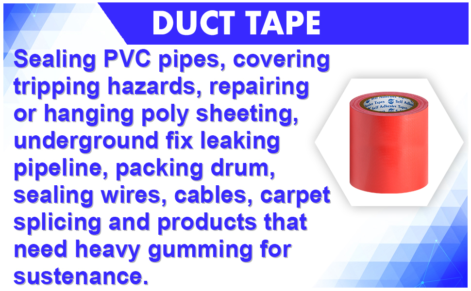 VCR Red Duct Tape 18 Meters in Length 96mm / 4" Width 1 Roll Per