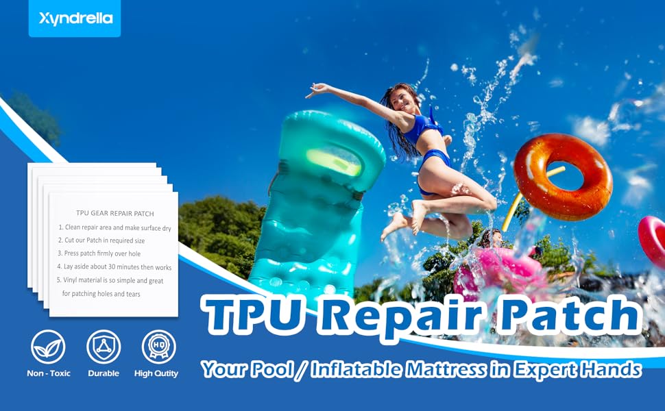 5 Pack of Tpu Air Mattress Repair Patch Kit, Premium Pool