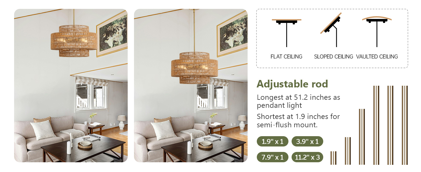 Hand Woven Pendant Light Fixture