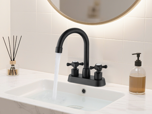 she®️®️y Cinwiny Bathroom Sink Faucet 4 Inch 2 Handle Bathroom Faucet