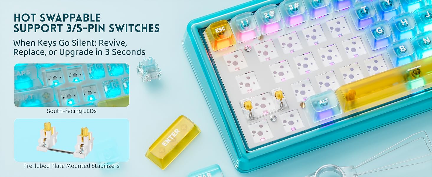 Hot Swappable Support 3/5-pin Switches