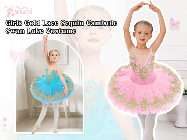 Amazon.com: AFAVOM Ballerina Swan Lake Costume for Girls