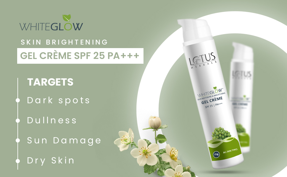 Lotus Herbals WhiteGlow Skin Brightening Gel Crème | Gives Radiant Skin In 7 Days