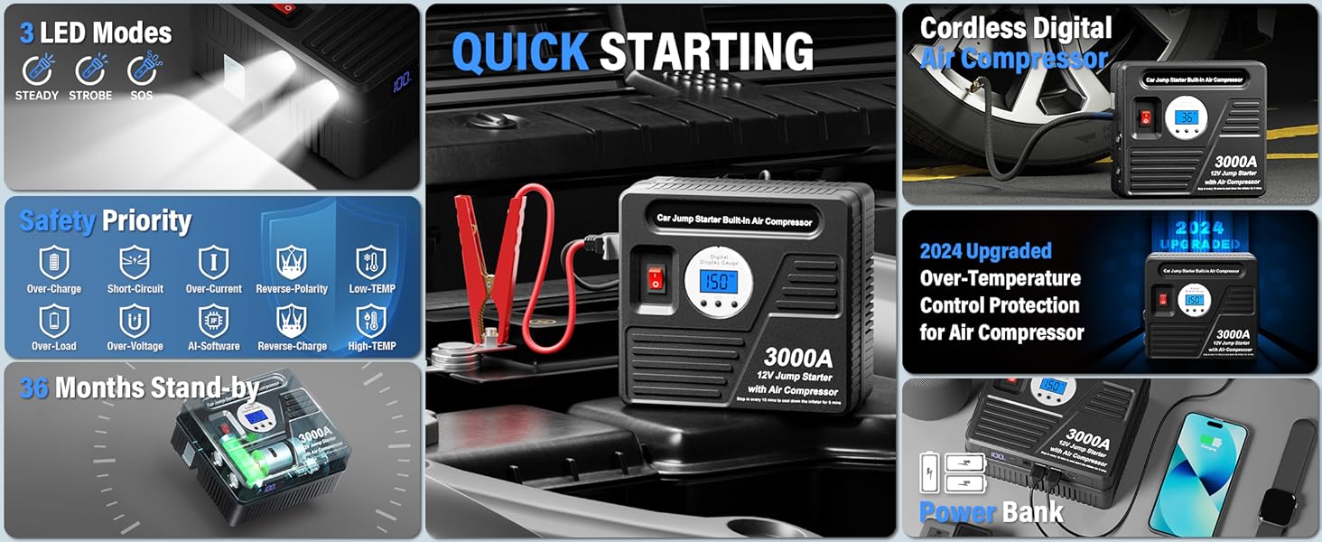 car jump starter with air compressor