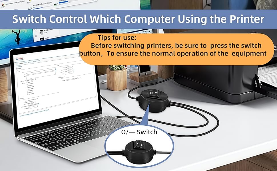 USB A Printer Cable Splitter