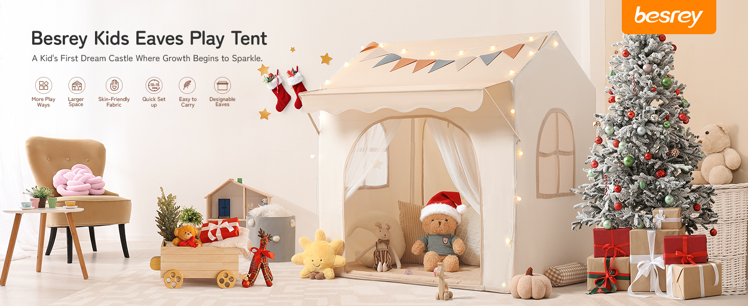 besrey kids play tent with eave