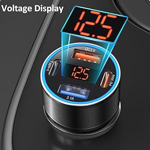 cigarette lighter plug voltage display