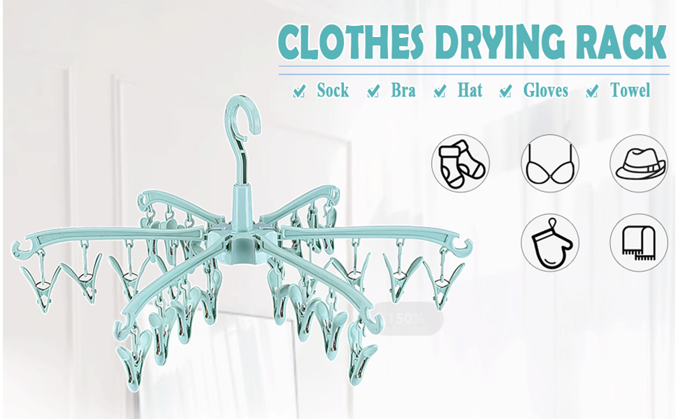 BONYCUST Clothes Airer Drying Rack Laundry Sock Dryer Indoor Folding