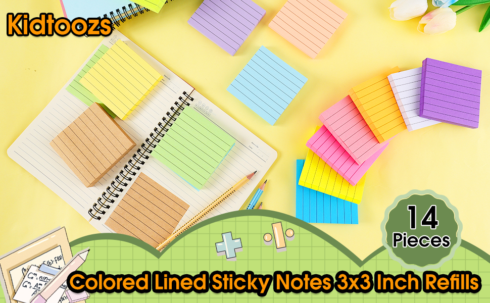 14 Pads Pop Up Sticky Notes,1400 Sheet Lined Sticky Notes