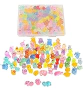 YOUOWO Mini Resin Charms 75Pcs,Random Ducks Tiny Animals Various Small Animals Dog, Rabbit, Turtl...