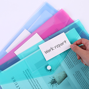 クリアファイル A4 ボタン式 ファイルケース12枚 6色