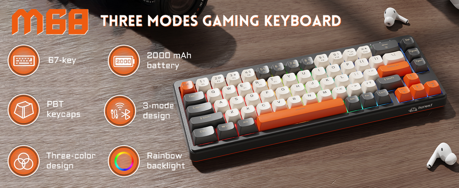M68 65% Wireless Gaming Keyboard