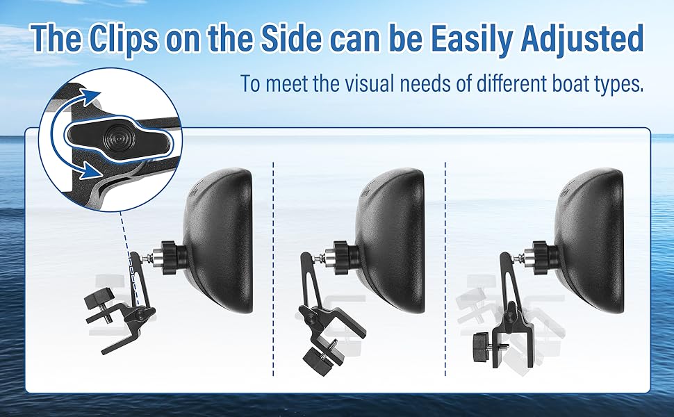 Affordura 14'' x 5.5'' Universal Boat Mirror, Boat Rear