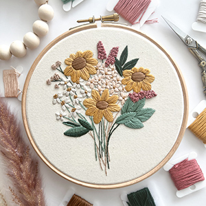 embroidery design of sunflowers