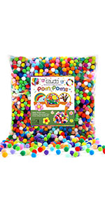 Caydo 1200 Pieces 1cm Assorted Pom Poms