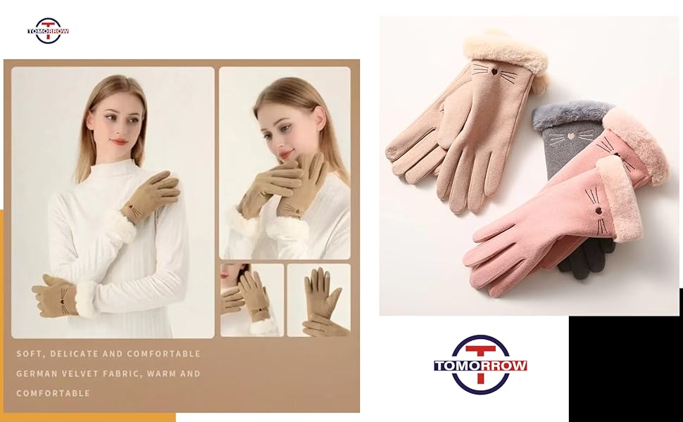 Elegant Black Gloves for Women Winter Accessories for Women Gloves Cozy Gloves for Winter