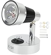 RV Reading Light, 12V 3W 90 Degrees Adjustable LED Swivel Bedside Lamp, RV Spotlight Interior Lig...
