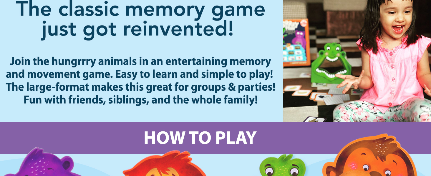 Chalk and Chuckles Hungry Four Memory Game simple instructions easy to play