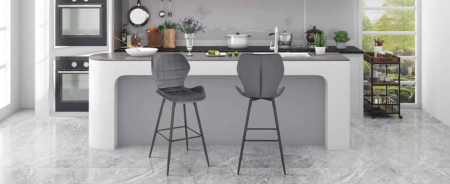 EUGAD Bar Stool, Breakfast Bar Stool with Backrest, Footrest