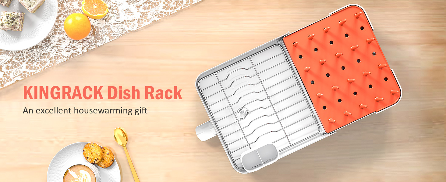 KINGRACK Dish Rack, Extendable Dish Drainer, Modern Dish Drying Rack 2
