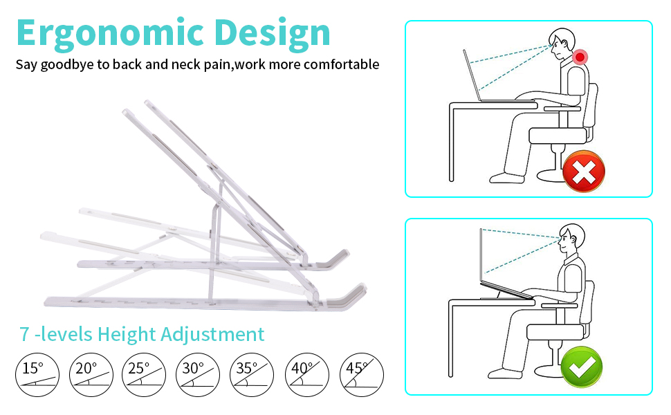 Black Laptop Stand for Desk Holder Computer Portable Foldable Adjustable Notebook Stands, Aluminium Metal MacBook Stand, Compatible with 10-15.6 Inch Laptops, iPad 23 laptop stand aluminium for ipad macbook
