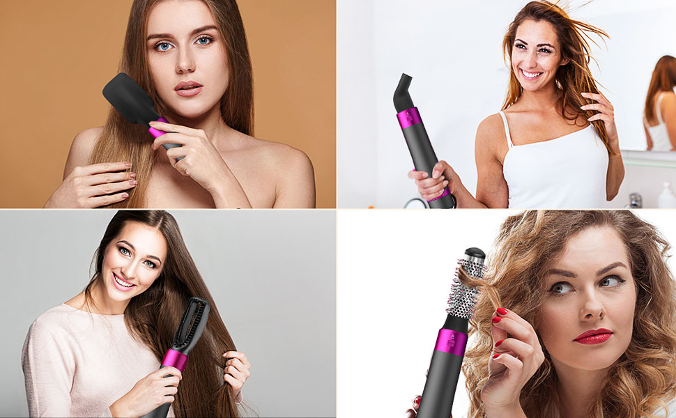 5 in 1 hair styler hair dryer brush blow dryer brush in one hot air brush straightening curling 