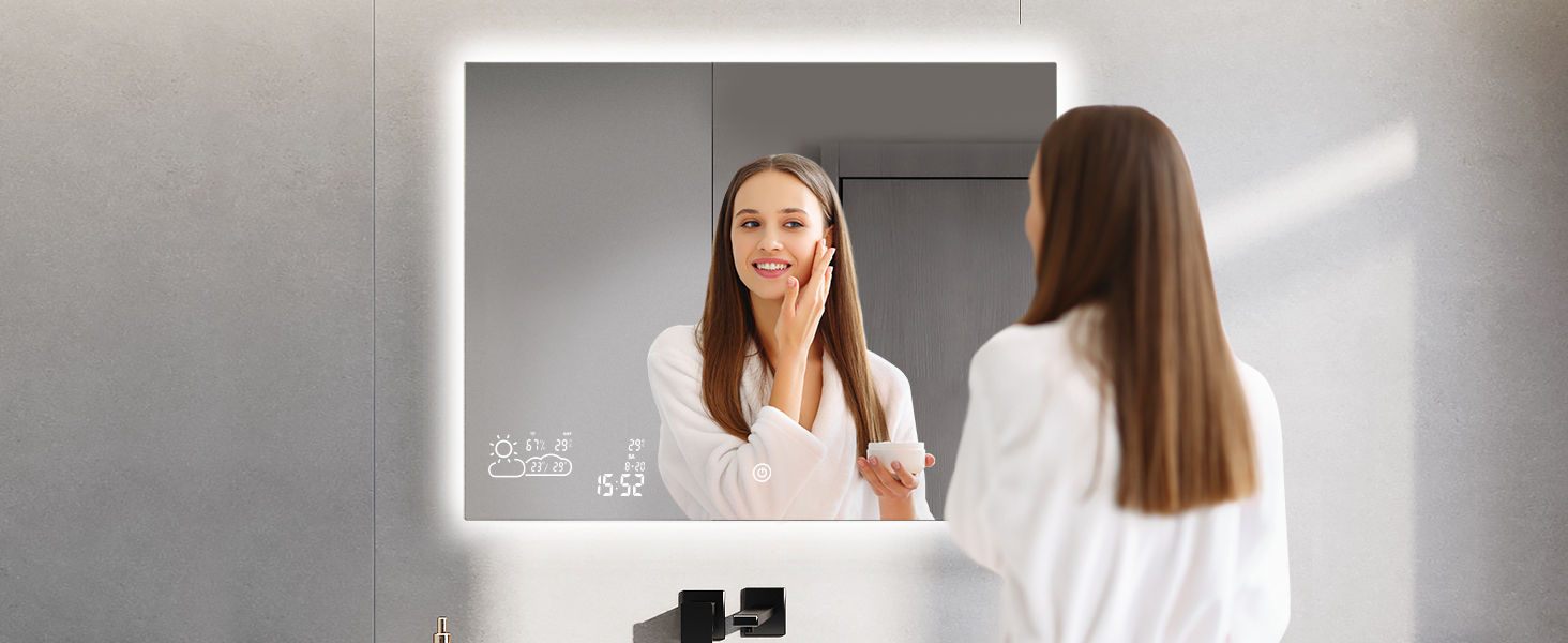 Byecold Smart Vanity Bathroom Mirror with Backlit LED Light Touch