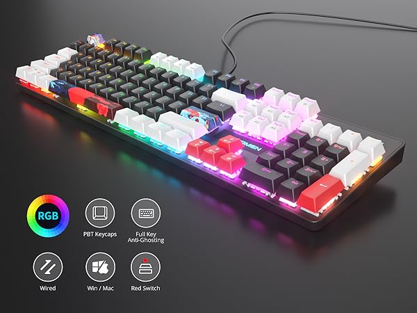 kingK⭐︎ Amazon.com: Owpkeenthy 104 Keys Full Size Mechanical Gaming