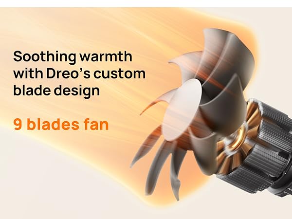 dreo atom one soothing warmth with dreo's custom blad design