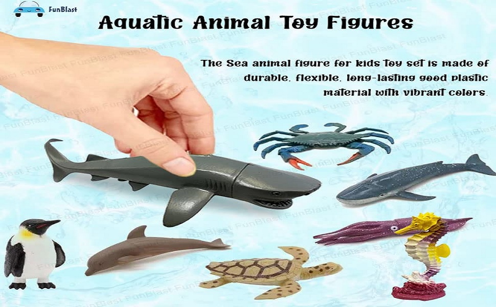Buy FunBlast Realistic Aquatic Animal Toy 8 Pcs Under Sea World Sea