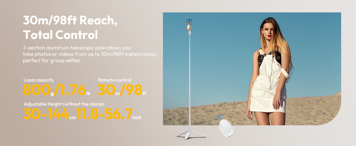 30m/98ft Reach, Total Control