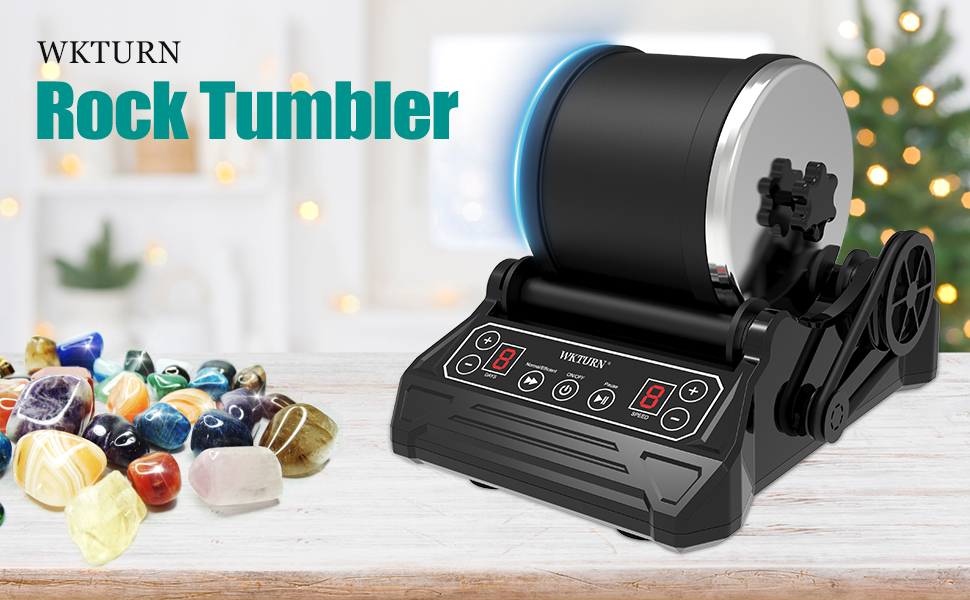 WKTURN Rock Tumbler Kit, Turns Rough Rocks Into Beautiful
