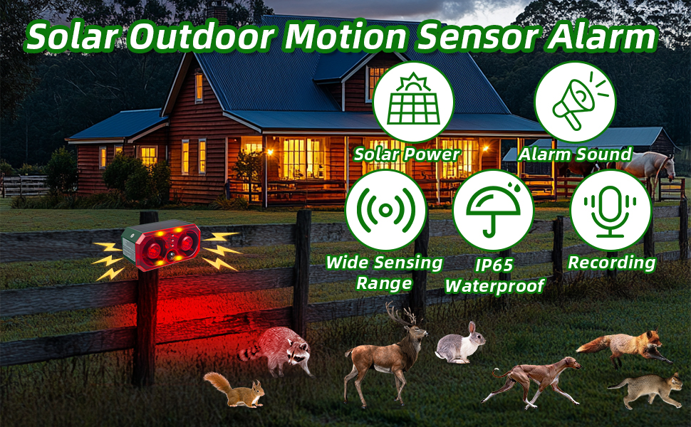 solar outdoor motion sensor alarm