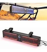 KEMIMOTO 26 inch UTV RGB Sound Bar Waterproof Bluetooth w/Multicolor Lights 500W 6 Speakers SXS S...
