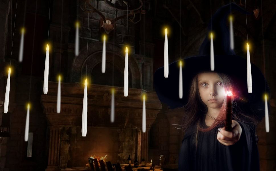 Floating Candles with Wand Remote, 12 Pcs Upgraded 3Mode