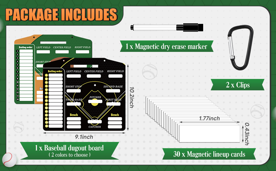 Amazon.com: Engrowtic Magnetic Baseball Lineup Board for