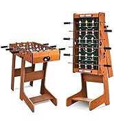 GYMAX Folding Foosball Table, 27” Freestanding Foosball Table with Balls for Family Gaming Room, ...