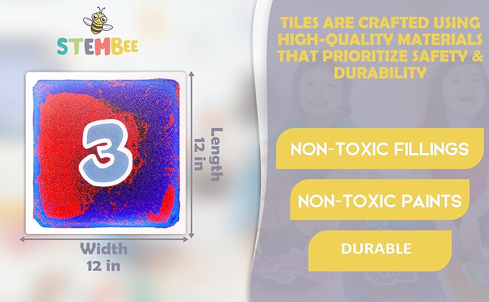 the number 3 tile dimensions of 12x12 inches durable safe non-toxic