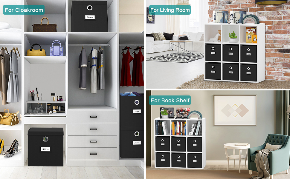 Pezin & Hulin Collapsible Fabric Storage Cubes with Lids