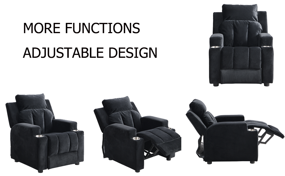 ZMIZAKOY Toddler Recliner for Age 3+, Upholstered Couch