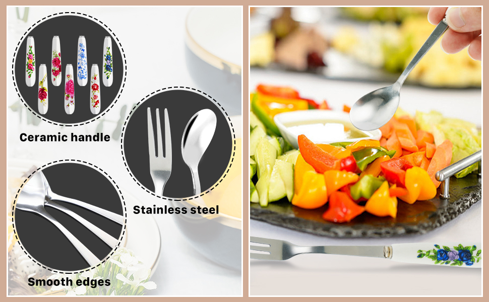 14 Pcs Dessert Forks and Spoons Silverware Set,Stainless