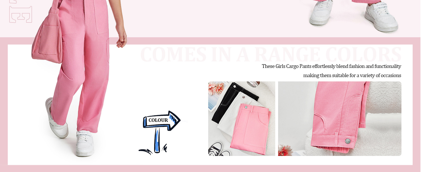 Girls Fashion Baggy Cargo Pants