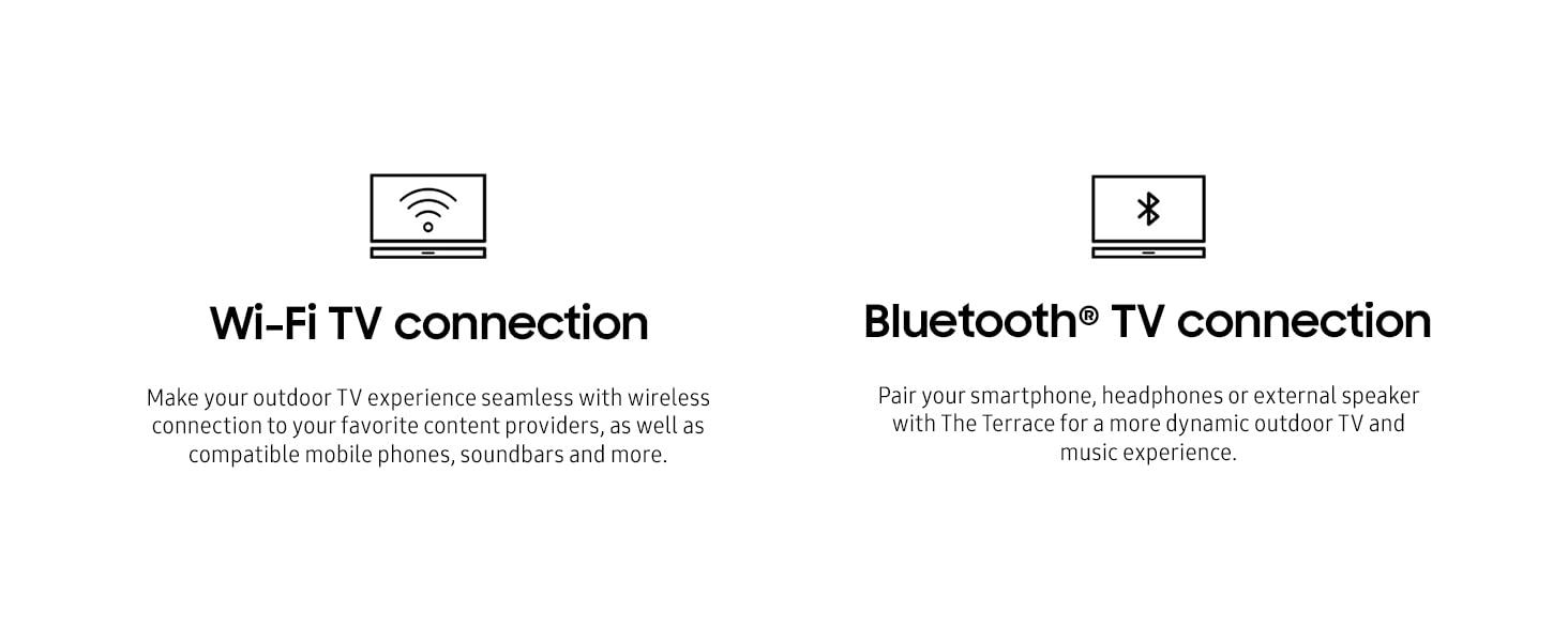 Wi-Fi TV connection Bluetooth TV connection