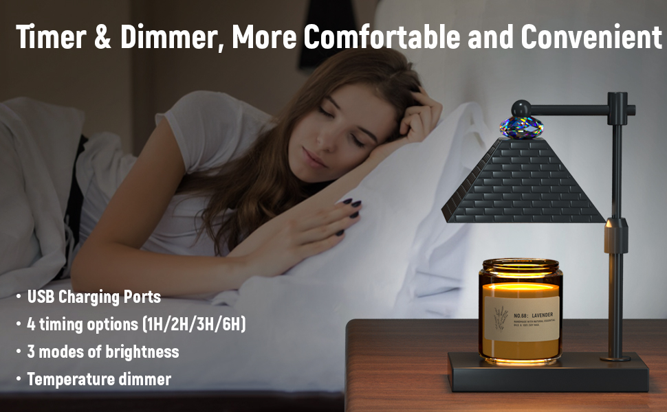 XPMOBQ Candle Warmer Lamp Black Electric Candle Lamp