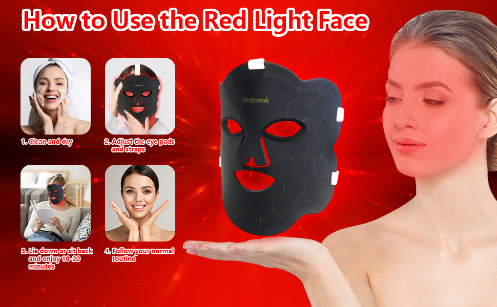 Lumière rouge pour le visage, près de la lumière de visage infrarouge